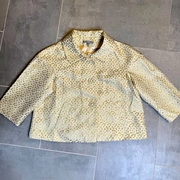 NY Collection gold dot blazer 3/4 sleeve size large - Picture 1 of 11